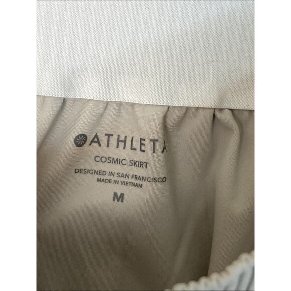 Athleta Womens Cosmic Skirt Medium Tan Stretch Performance Pockets Golf Tennis - Picture 6 of 7